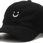 Smile Face Baseball Cap for Women Men Adjustable Low Profile Unstructured Cotton