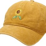 Women's Sunflowers Embroidered Baseball Cap Vintage Adjustable Outdoor