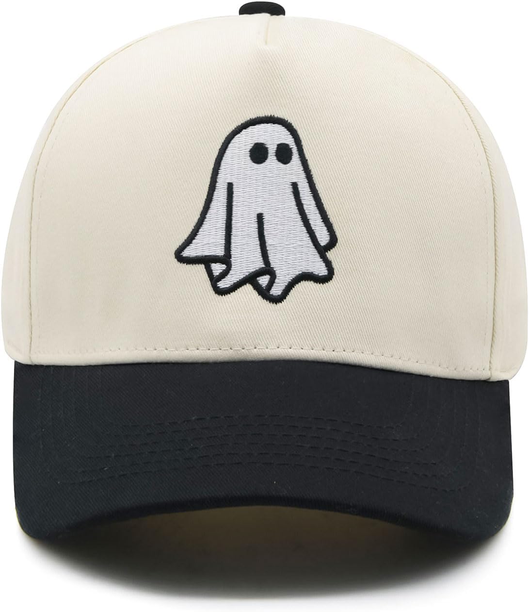 61JVkMT3mnL._AC_SL1500_.jpg Halloween Ghost Trucker Hat, Goth Embroidered Baseball Caps for Men & Women, Cute Spooky Gifts for Festival Wear - Image 1