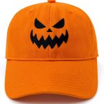 Embroidery Baseball Cap Halloween Pumpkin Face Baseball Hat Adjustable Funny Party Hats for Men Women