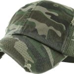 Trucker Hat for Women – Distressed Low Profile Western Camo Baseball Cap with Mesh, Trendy and Adjustable Fit