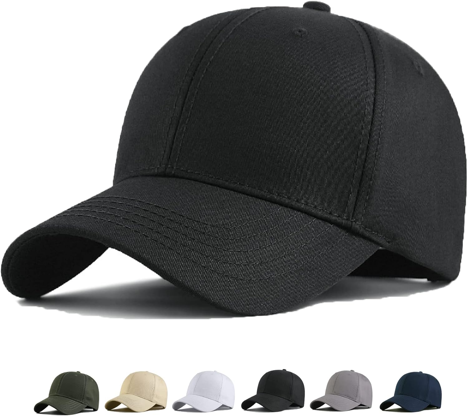 71pIg1RO2gL._AC_SL1500_.jpg Oversize Baseball Cap Big Head Hats for Men Large Head Hats Adjustable - Image 1