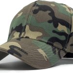 Structured Baseball Cap with Adjustable Closure - Performance Hat for Outdoor Activities and Embroidery (1pc Camo Woodland)